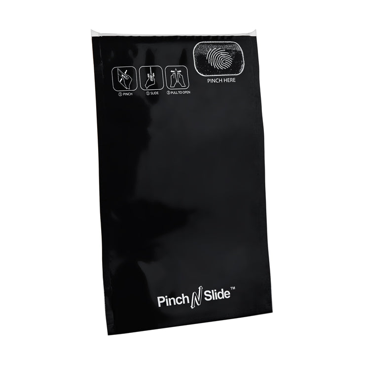Pinch N Slide Child Resistant Mylar Bags Black 5" x 8.5" 250 Count