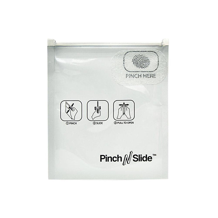 Pinch N Slide Child Resistant Mylar Bag White 3.4" x 3.7" 250 Count