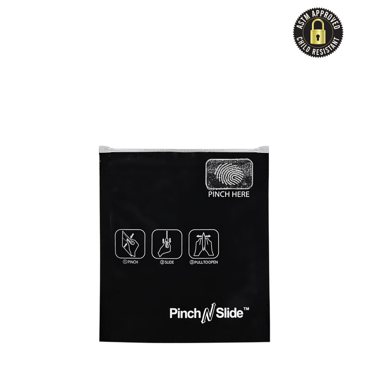 Pinch N Slide Child Resistant Mylar Bag Black 3.4" x 3.7"  250 Count